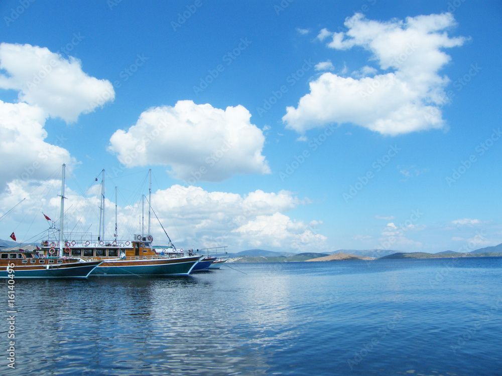 sea  landscape with yacht