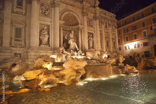 Trevi Fountain Overview Night Rome Italy