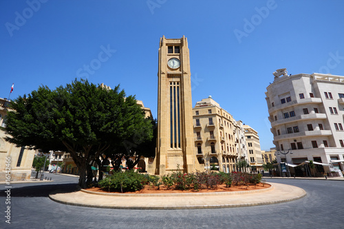 Downtown Beirut area with famous clocktower