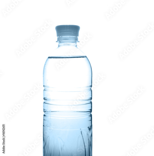 plastic bottle with water isolated on the white background