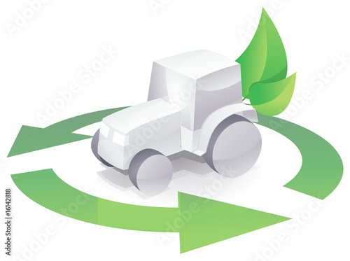 Tracteur blanc recyclable (reflet)