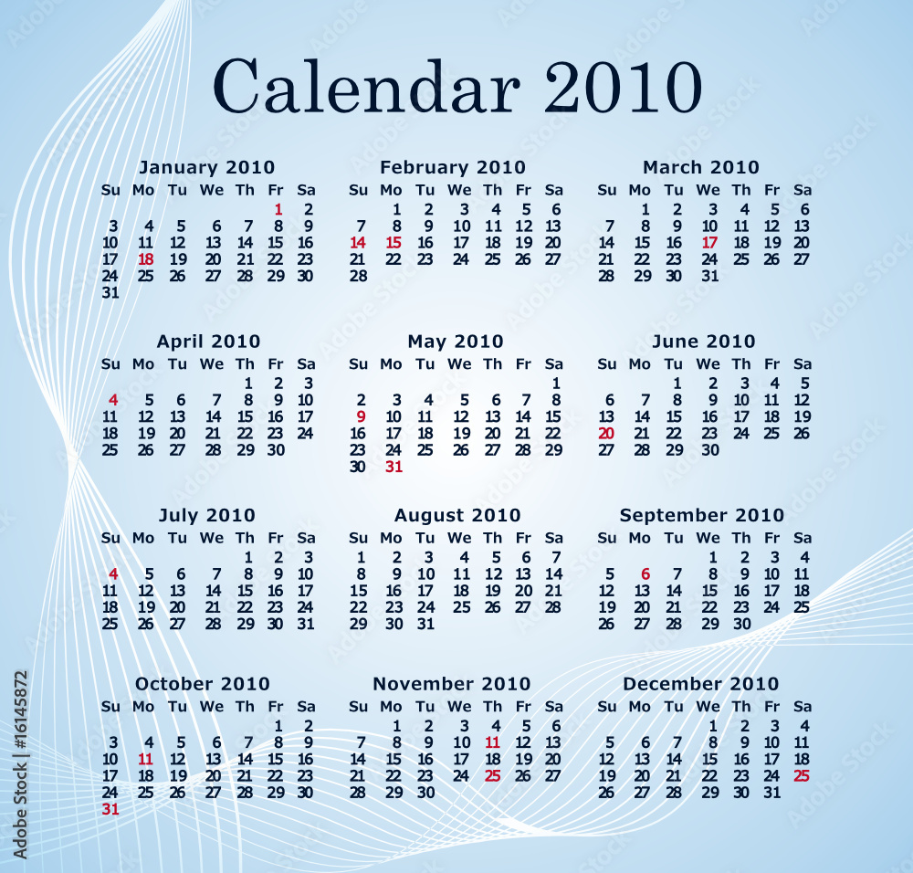 Obraz Blue futuristic 2010 calendar
