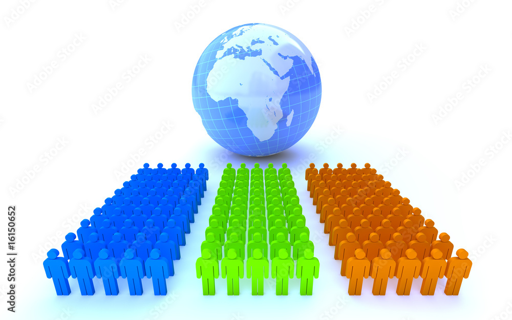 Fototapeta premium People in front of a globe