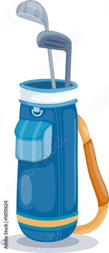 golf clubs and bag