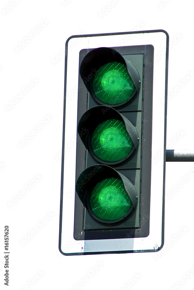 Ampel 3er grün freigestellt Stock-Foto | Adobe Stock