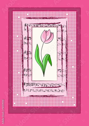 Grüßkarte mit Tulpe