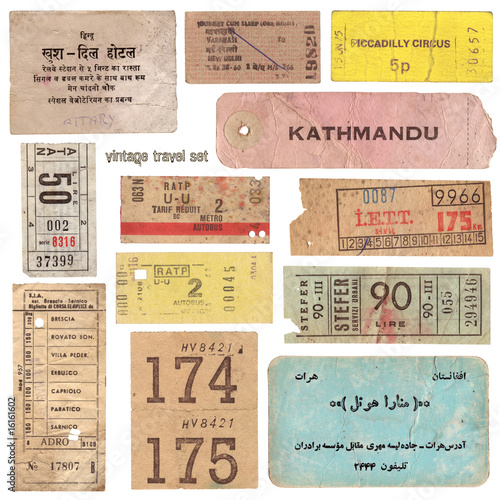 vintage tickets from around the world and other travel documents