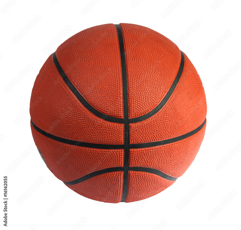 Fototapeta premium Brown basket-ball ball on the white background