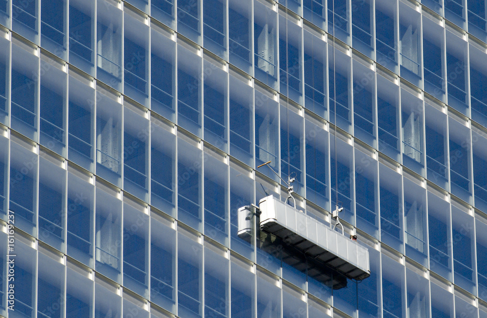 Obraz premium Cleaning a building in New York City