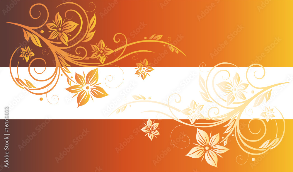 Blumen, Ranke, Hintergrund, floral, orange