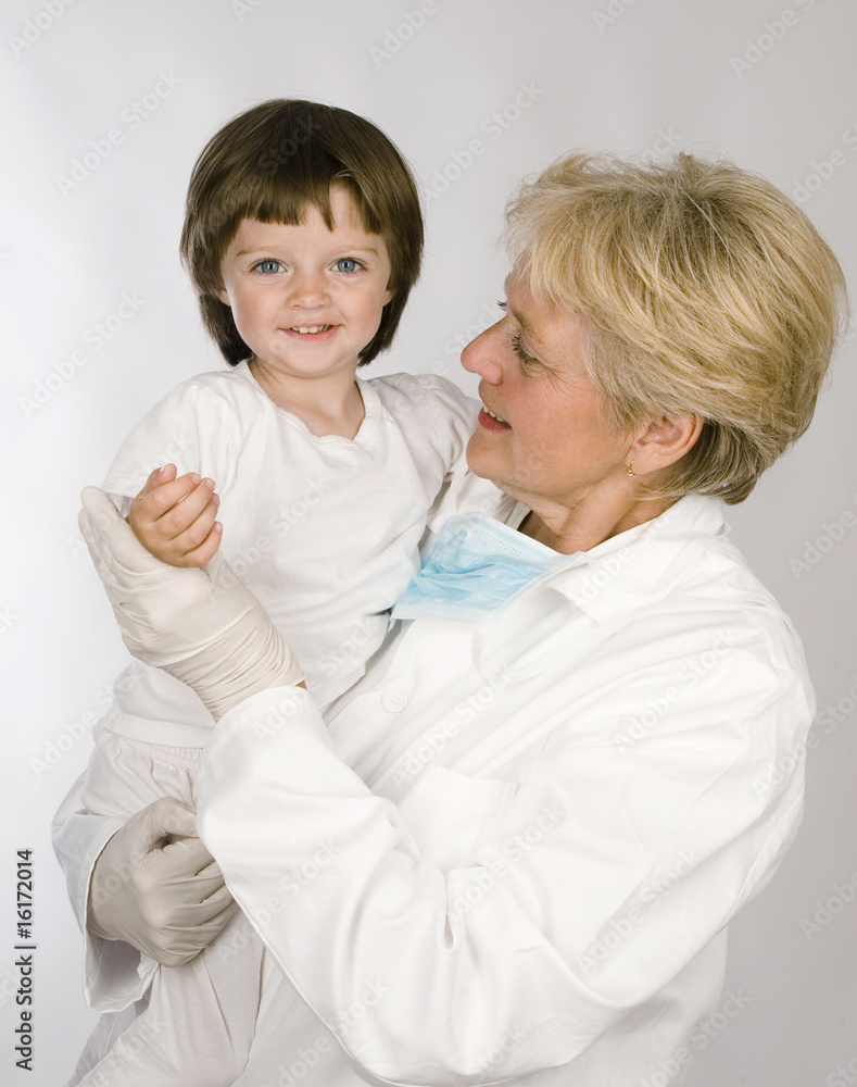 pediatrician with girl - exam pediatrician with girl - exam