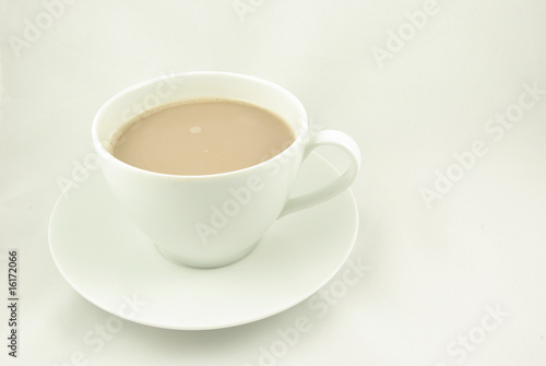 hot chocolate in a white cup with saucer © Hugh O'Neill