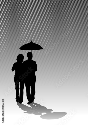 Couple under umbrella