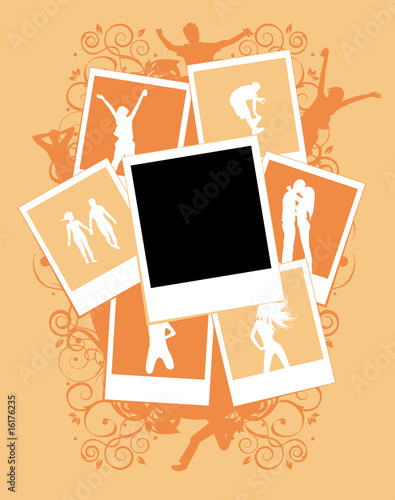 Collage of photos. Template. Insert your picture into frame