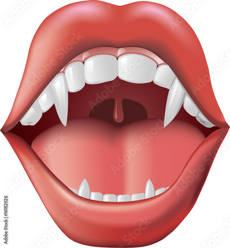 Open mouth with fangs