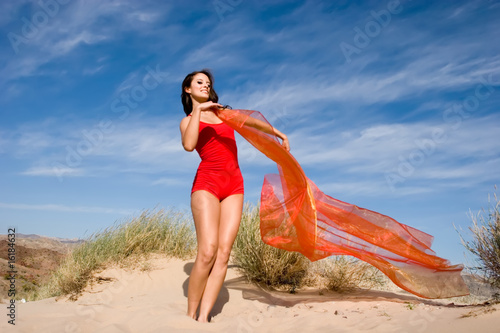 Beautiful young female exercising