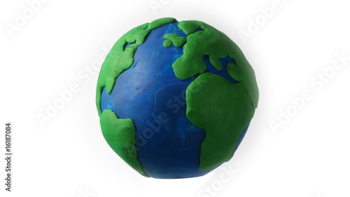 Animated Earth globe ,seamless loop, clayanimation