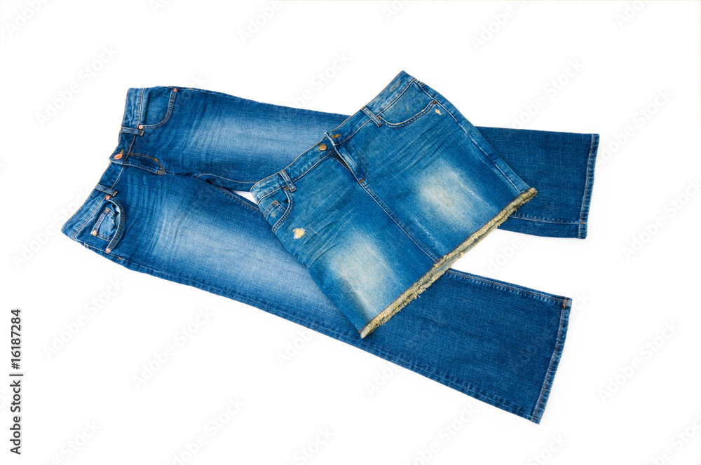Pair of jeans isolated on the white background Pair of jeans isolated on the white background