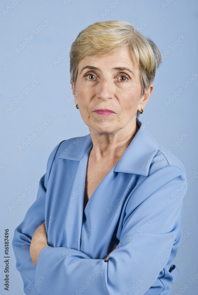 Serious senior business woman Serious senior business woman