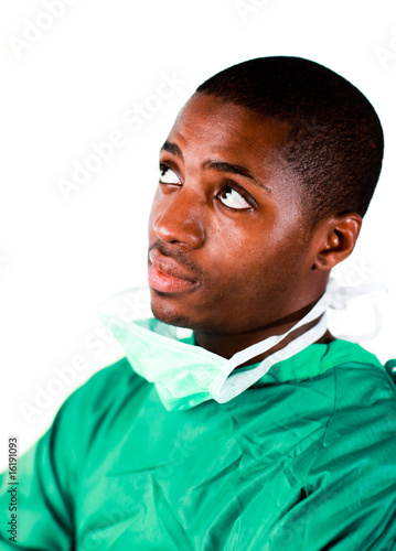 Senior Surgeon in Green scrubs