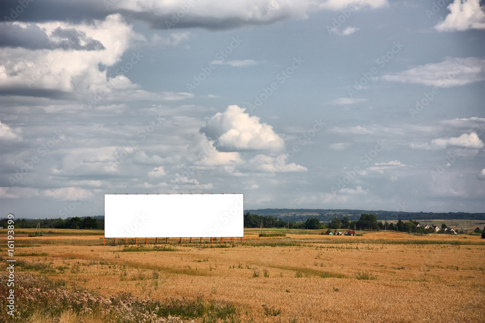 Fototapeta premium field, a blank billboard