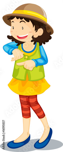 Girl Pointing