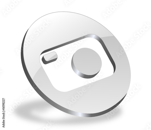 Button Kamera silber