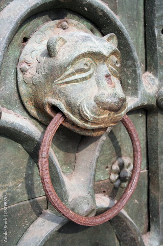 old venetian door knocker with a nice lion head