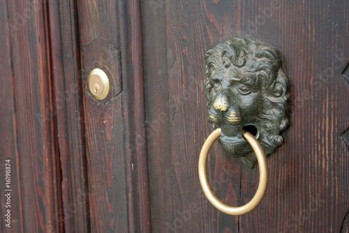 old venetian door knocker with a nice lion head