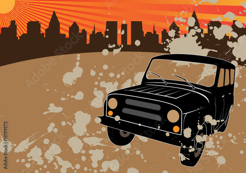 Grunge 4x4 offroad concept background
