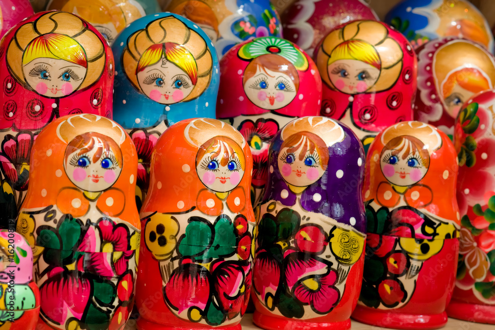 Close up of handmade russian matryoshka