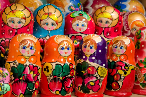 Close up of handmade russian matryoshka