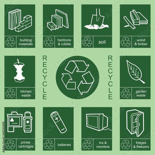 Individually layered recycling sign collection 4