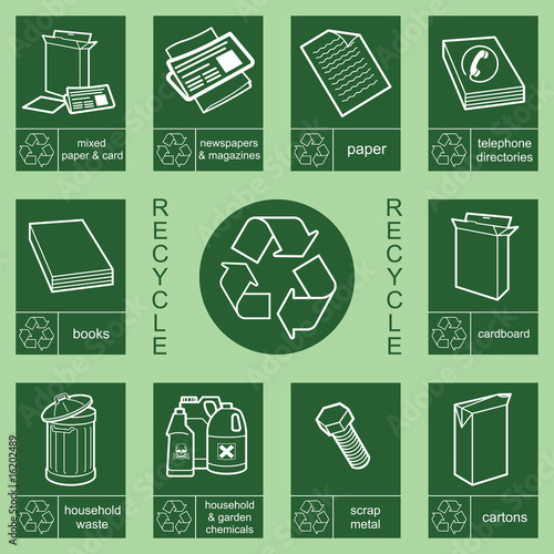 Individually layered recycling sign collection 3