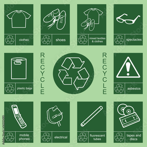 Individually layered recycling sign collection 2