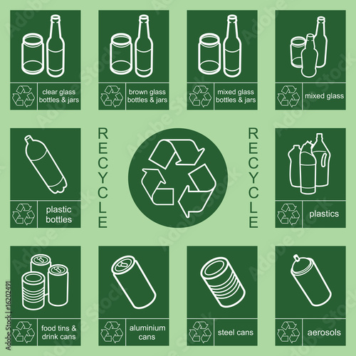 Individually layered recycling sign collection 1