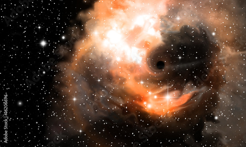 Black hole and nebula