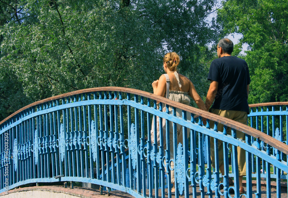 Naklejka premium bridge, men, woman