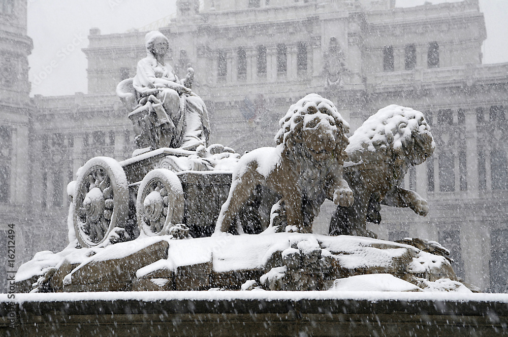 Fototapeta premium Madrid nevado