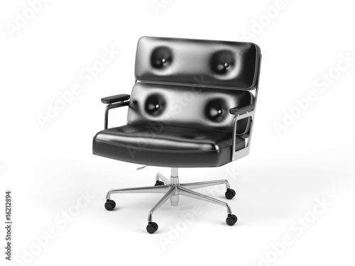 Black business armchair isolated on a white background. 3d render