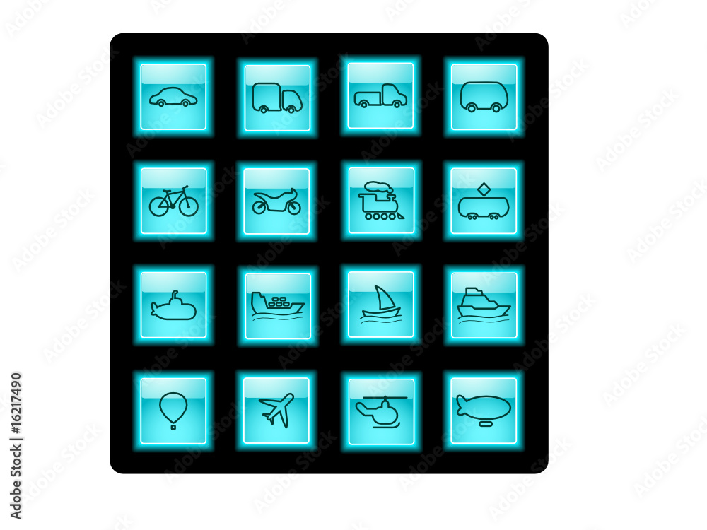Travel and transportation vector icons Travel and transportation vector icons