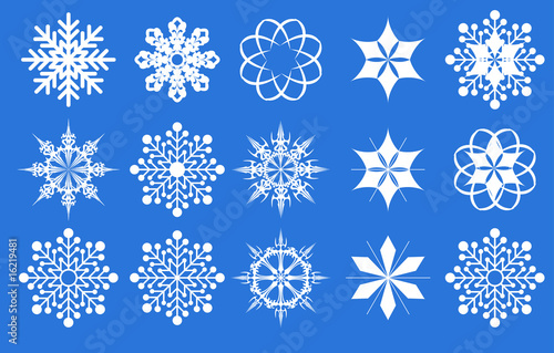 Snowflake icon set. Vector illustration.