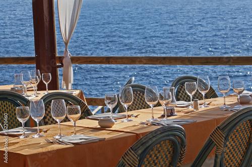 Table in a Waterfront Restaurant