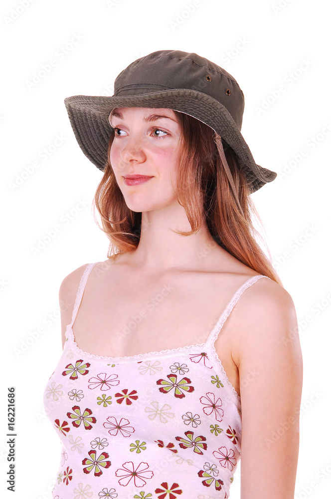 Young lady with hat.