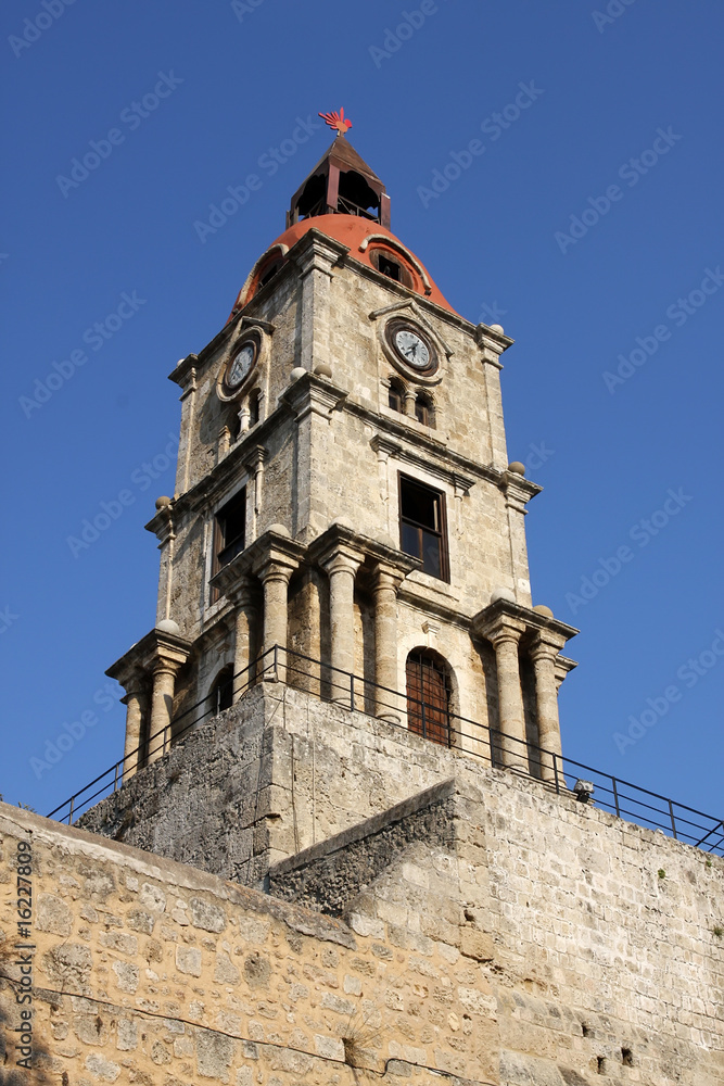 Clocktower in Rhodes, Greece
