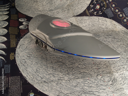 Tablou pe pânză UFO Mother Ship on Moon Map