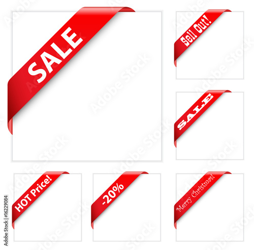 collection of red corner ribbons