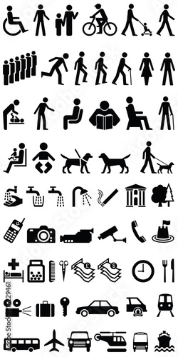 Signage people and objects graphics fully layered