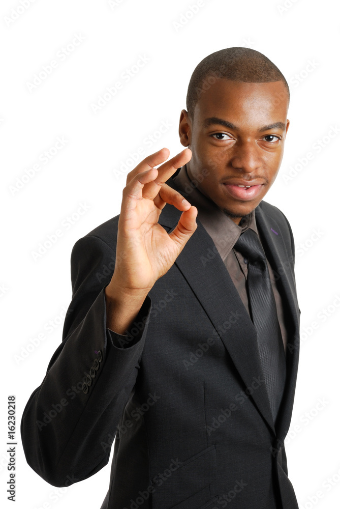 Business man gesturing okay Business man gesturing okay