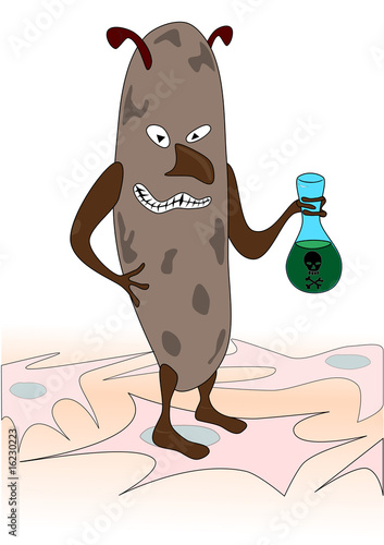 vector microbe with flask of poision